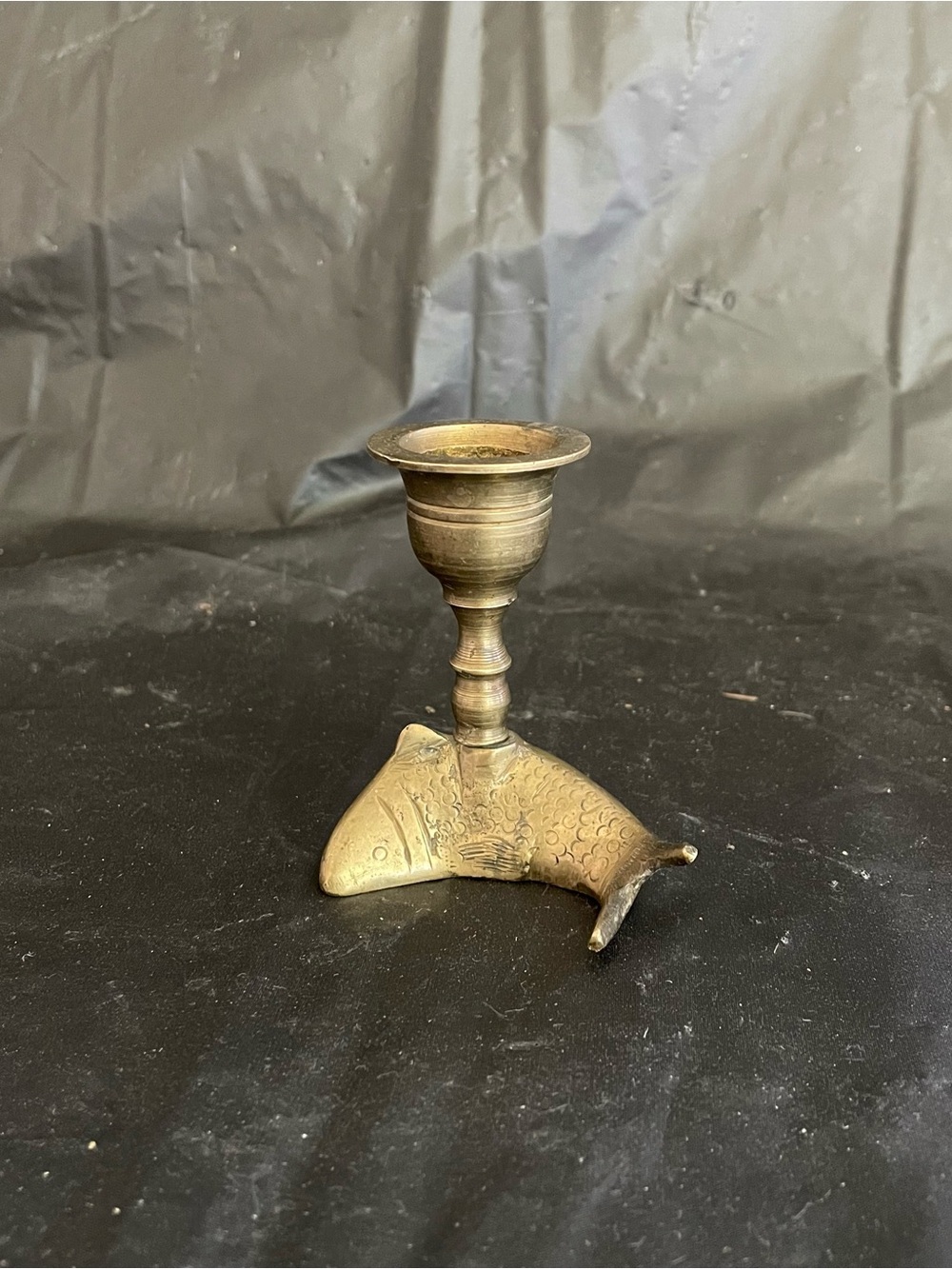 Brass KOI Candle Holder - Gold Finish